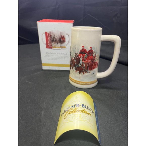 9569 - 2012 Budweiser Clydesdales "Winter Wonderland" Anheuser-Busch Beer Stein - Picture 3 of 8